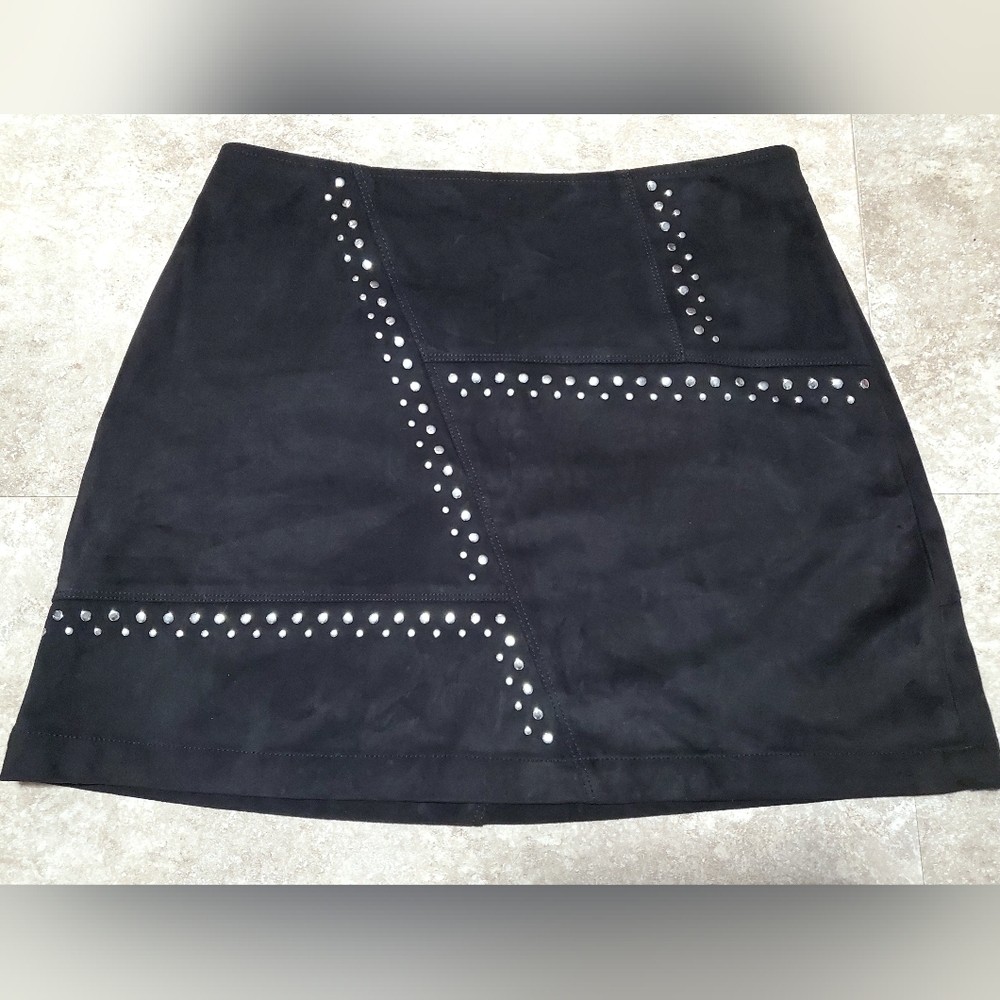 Express Black Mini Skirt with Silver Studs sz 10